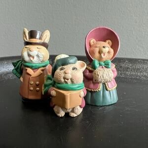 Vintage 1995 Hallmark Merry Christmas Carolers Miniature Figurine Set Of 3